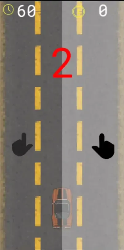 Tap left or right to steer the car down the lane against the clock