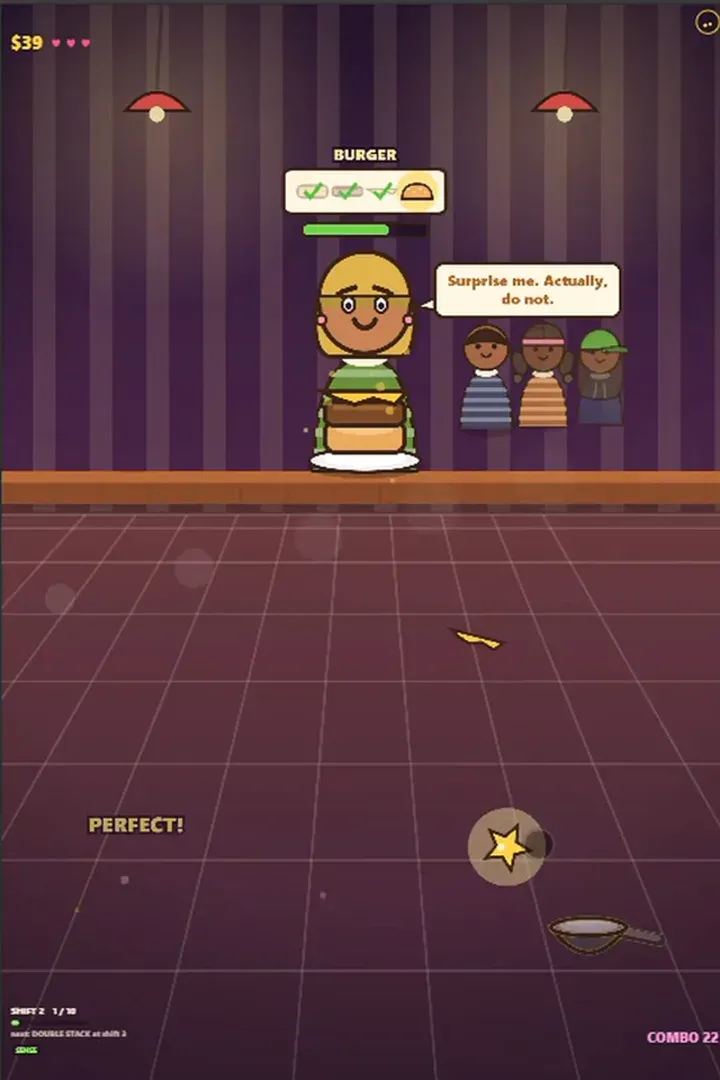 A guest orders and the ticket shows the stack to build