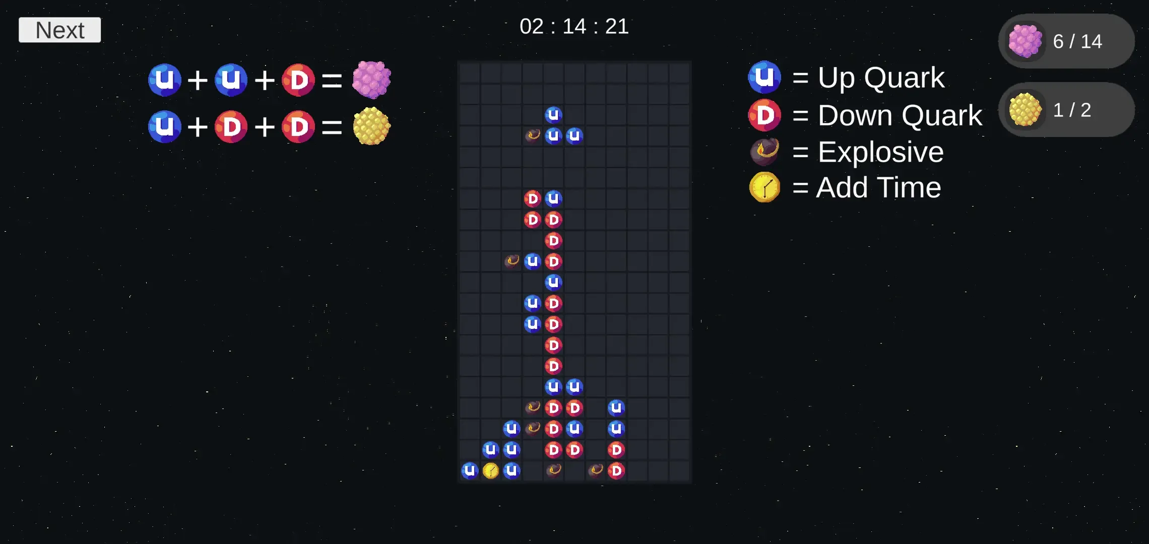 Combine quarks to learn that atoms are made of them