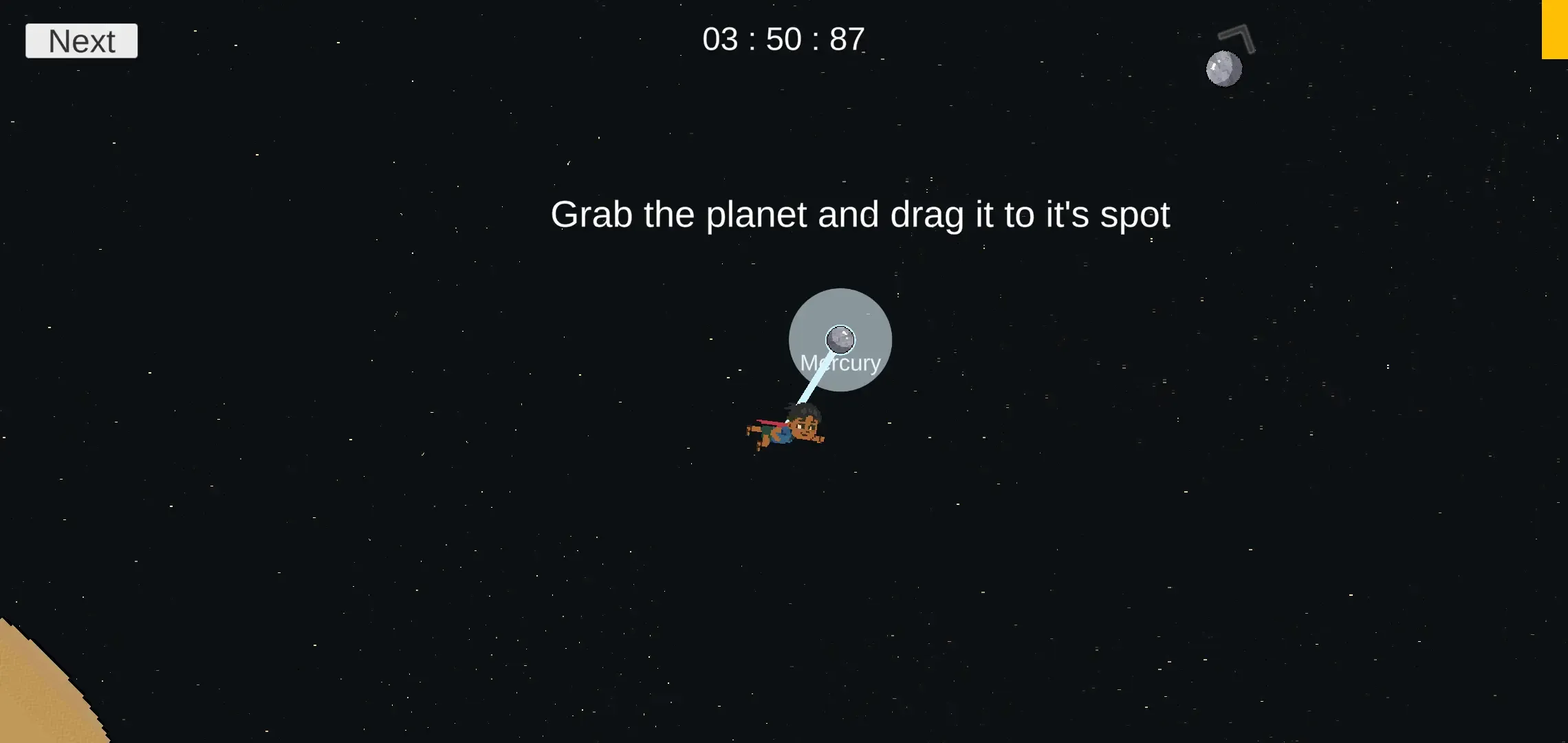 Grab each planet and drag it into its spot in the solar system