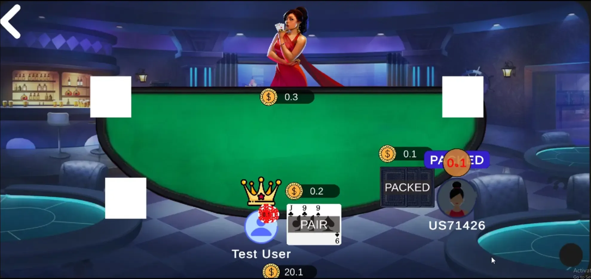 The winner takes the pot at the end of a round