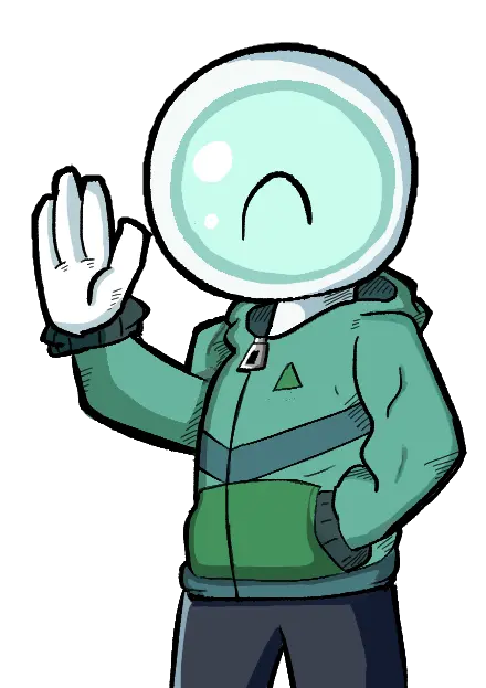 Komi, the Maziminds mascot, waving hello