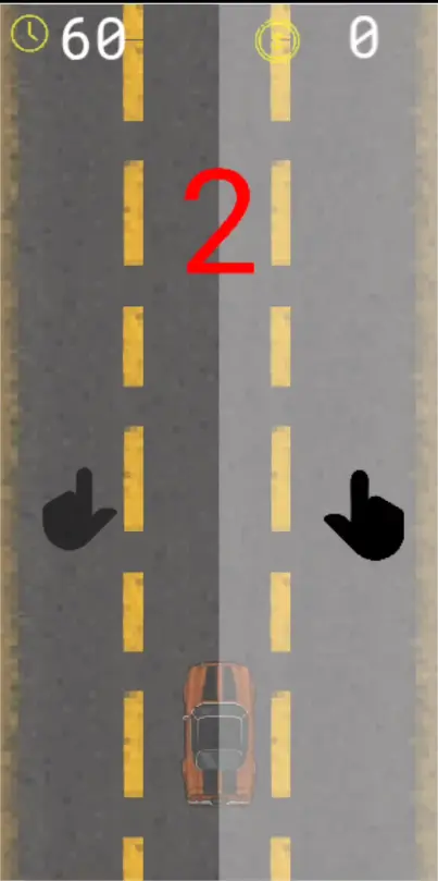 Tap left or right to steer the car down the lane against the clock